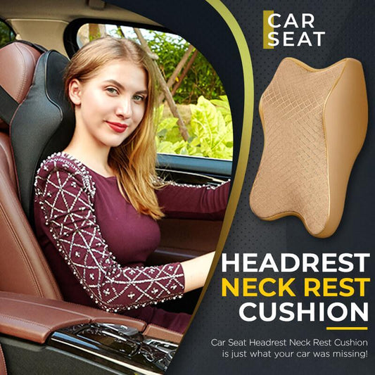 Car seat headrest neck support pillow