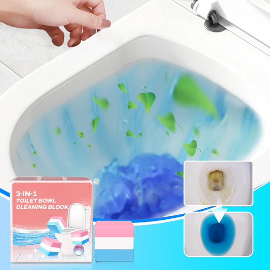 3-in-1 Toilet Bowl Cleaning Block – Deodorizes, Cleans, Sterilizes