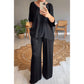Loose Satin Women's Top & Pants Set