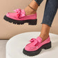 Chic Sweet Platform Loafers with Bow