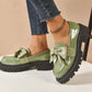 Chic Sweet Platform Loafers with Bow
