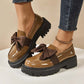 Chic Sweet Platform Loafers with Bow